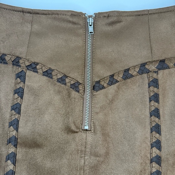 NWT Maeve Whipstitch A-Line Mini Skirt Brown Size XS Anthropologie - Picture 9 of 14
